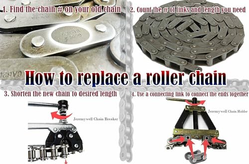 Jeremywell Roller Chain Tools Kit Fit #25#35#41#40#50#60 415H,428H, 520,530 Roller Chain, Holder/Puller+ Breaker/Cutter, Bicycle, Motorcycle - style: Chain Breaker + Puller
