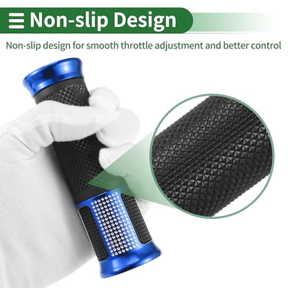 7/8" 22mm 15/16" 24mm Motorcycle Hand Grips Cover Kit Aluminum Alloy Handlebar End Grips Blue - color: Blue