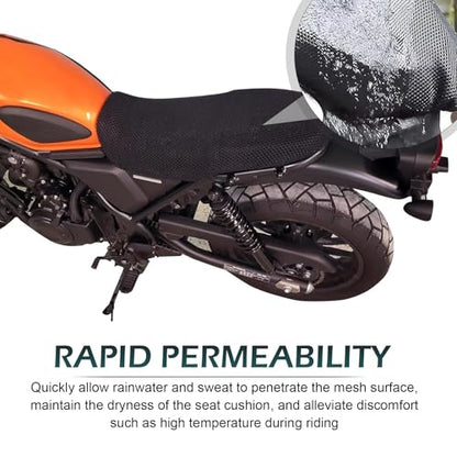Motorcycle Seat Cover, Anti-Slip Cushion, Insulated and Breathable Honeycomb Mesh, 21.6x29.5In Moped Seat Cover (Black) - color: Black #M