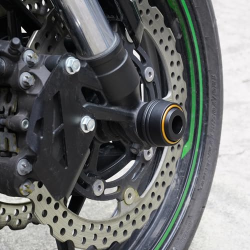Compatible with ZX-6 ZX6R 2010-2024 2025 2026 Motorcycle Front Wheel Axle Crash Protector Pad Rear Swingarm Spools Slider Stand Accessories (Gold) - color: Gold
