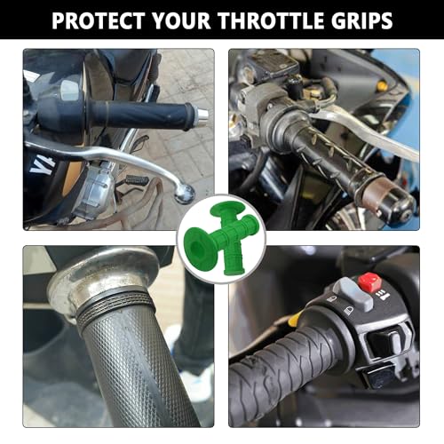 2PCS Motorcycle Grips,Anti-Slip Rubber Dirt Bike Grips with 7/8" Left & 1" Right Compatible with CRF KXF,Universal Motorcycle/Bike Handlebar Grips for Women & Men (Green) - color: Green