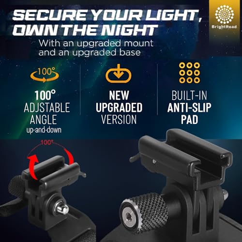 BrightRoad Bike Helmet Light 850 Lumens, Bike Headlight with 7 Modes, 650 Fit Distance, Rechargeable Bike Lights for Night Riding with Bicycle Light Mount Helmet Holder, Mountain Bike Headlight