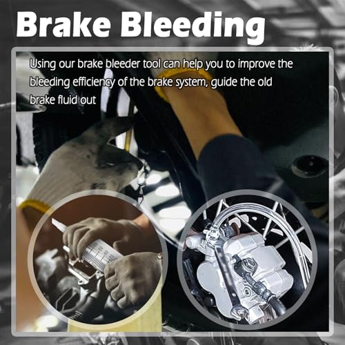 Motorcycle Brake Bleeder Kit,Practical Brake Bleeding Tool with Brakes Bleeder Hose/100ml Syringe/Brakes Bleeders One Way Valve,Essential Hydraulic Disc Clutch Bleeders Kit