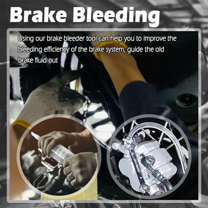 Motorcycle Brake Bleeder Kit,Practical Brake Bleeding Tool with Brakes Bleeder Hose/100ml Syringe/Brakes Bleeders One Way Valve,Essential Hydraulic Disc Clutch Bleeders Kit