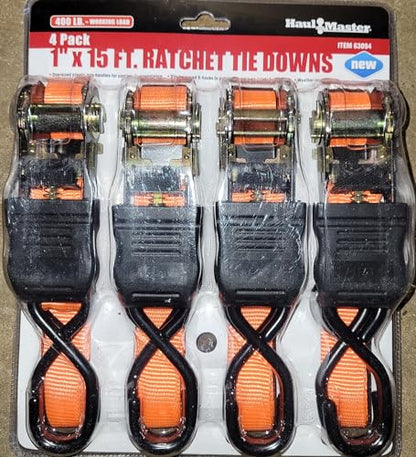 1 in. x 15 ft. Ratcheting Tie Downs 4 Pc from TNM