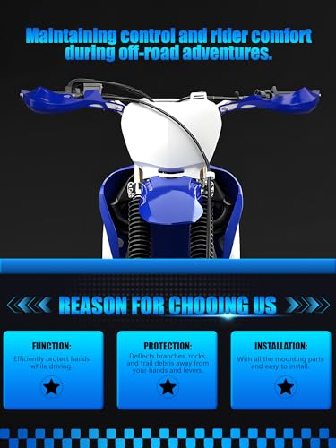 JFG RACING Dirtbike Handguards,7/8" and 1 1/8" Handle Bar Motorcycyle Hand Guards Accessories Universal for YZ YZF WR TTR 125 250 230 450 Electric Dirt Pit Bike ATV Motocross Enduro-Blue - color: blue