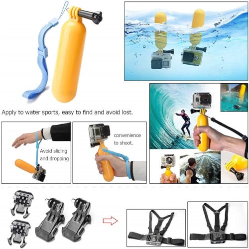 REFLEX CAMERA 50 in 1 Action Camera Accessories Kit Compatible with GoPro Hero 13/12/11/10/9/8, DJI Osmo Action 2, 3, 4, Pro 5, Insta360 Ace Pro/Ace Pro 2 Akaso and other Sports Cameras & Durable Case - size: 50-in-1-Kit