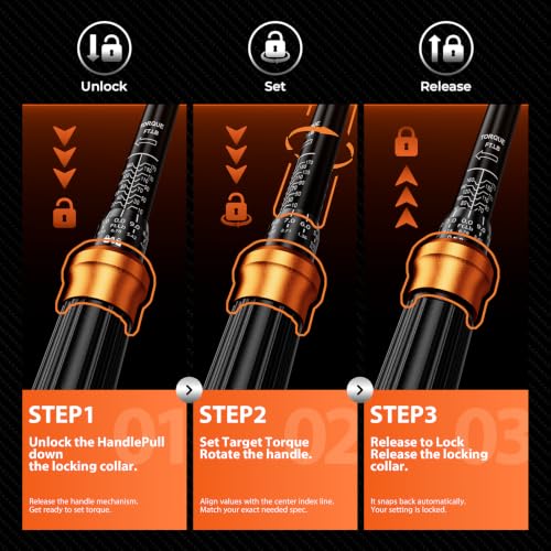 SUZUME 3PCS Torque Wrench Set 72 Teeth Dual-Direction Adjustable Torque Wrench Dual-Scales 1/4 & 3/8 & 1/2-Inch ±3% Accuracy Click Torque Wrenches for Bicycle, Motorcycle, Car,Maintenance - size: 10-170Ft.Lb,5-45Ft.Lb,20-220In.Lb, style: 1/2 3/8 1/4-Inch