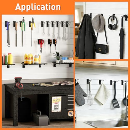 50 Pack 4 Inch Slatwall Hooks, Heavy Duty Slat Wall Hanger, Slat Wall Hanging Hook, Slatwall Accessories Display Hooks for Garage, Sheds, Retail Store, Kitchen, Craft Room (50, 4 Inch) - size: 4 Inch