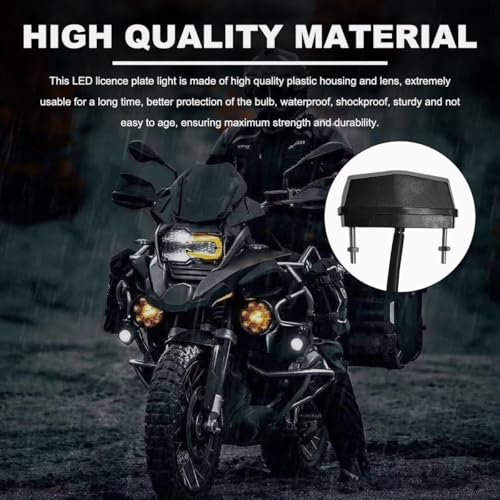 License Plate Lamp Assembly, 12V LED Bright Motorcycle Rear Tail Brake Light Turn Signals, 6K Waterproof Tail Light License Plate Lamp Universal for Most Motorbikes