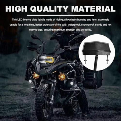 License Plate Lamp Assembly, 12V LED Bright Motorcycle Rear Tail Brake Light Turn Signals, 6K Waterproof Tail Light License Plate Lamp Universal for Most Motorbikes