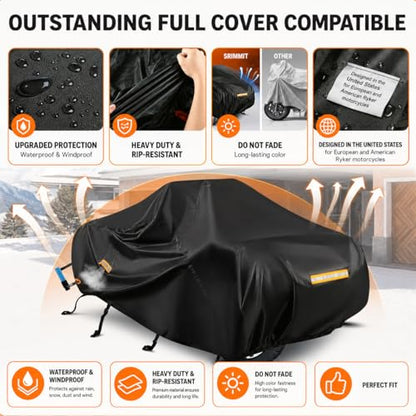 3 Wheel Motorcycle Cover for Can-Am Spyder RT Limited 2016-2026, 420D Reverse Trike Cover Water Resistant All Weather Outdoor with Lock Holes & Windproof Straps