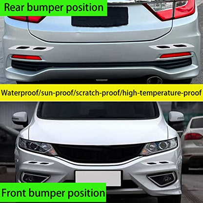 Carbon Fiber Reflective Stickers, 2 Pcs, White, Car, Truck, Motorcycle Decals, Outdoor Use, Waterproof - color: White