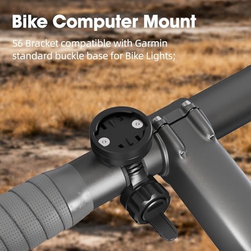 Out-Front Bike Mount Compatible with Garmin Edge, iGPSPORT, XOSS, CooSpo Magene, CYCPLUS GPS Cycling Computer&Lights Adjusted Between 28~40mm Suitable for Round Tube&Flat Handlebars (S6) - style: S6