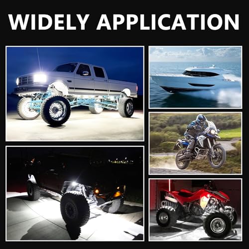 20 Pods Aluminium Pure White LED Rock Lights, 6500K Super Bright Neon Underglow Lights, IP68 Waterproof for Trucks SUV UTV ATV RZR Car Boats Motorcycle with 15ft Extension Wire - size: 20 Pods