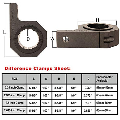 Clamps 2.25 inch -Pack 2, 2 1/4 inch Roll Bar Bracket,Led Light Clamp Mounting Brackets,Tube Light Mount (2.25" Clamp - Pack 2) - size: 2.25"