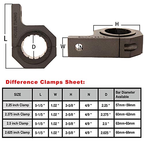 Roll Bar Clamps 2.625 inch -Pack 2,2 5/8 inch Roll Bar Bracket,Led Light Mount Brackets,Tube Light Mount for Light Bar (2.625" Clamp - Pack 2) - size: 2.625"