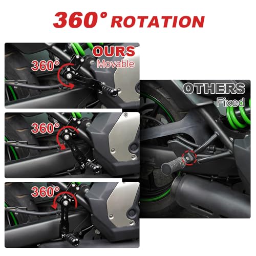 Xitomer 1.25" Foot pegs Adjustable Highway Peg Mounts Compatible with TW200 Tenere 700 MT-09 Tracer 900 / GT TDM 900 Motorcycle Highway Peg Mounts Footrest (130mm) - size: 130mm