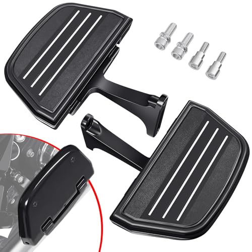 Benlari Passenger Floorboards Motorcycle Footboards Stainless Steel with Mount Kits Compatible with Harley Davidson Touring Road King Street Glide Road Glide Electra Glide 1993-2024 Streamline (Black) - color: BLACK