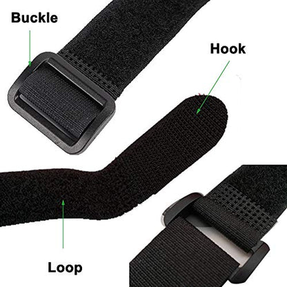 Fastening Hook and Loop Cable Straps,10Pack Black Self-Adhesive Cable Ties,Nylon Securing Straps with Buckles,Adjustable and Reusable Cinch Straps for Cords Organized and Tidy(1" x 12") - size: 1" x 12"