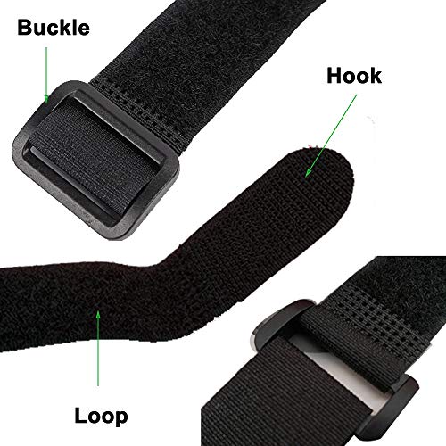 Fastening Hook and Loop Cable Straps,10Pack Black Self-Adhesive Cable Ties,Nylon Securing Straps with Buckles,Adjustable and Reusable Cinch Straps for Cords Organized and Tidy(1" x 31") - size: 1" x 31"
