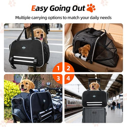 Motorcycle Dog Carrier, Expandable Airline Approved Pet Carrier with Stable Frame, Collapsible Soft-Sided Travel Puppy Shoulder Bag for Small Cats and Dogs Under 17 lbs - color: Fit for Cruiser Touring