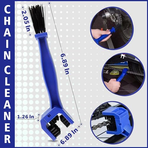 Sulfar Plastic Universal Motorcycle/Cycle Chain Cleaner Brush for Bikes with Gear Shifter (Blue)
