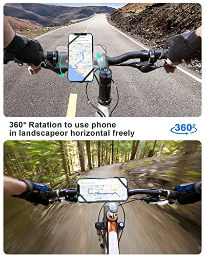 EWA Universal Magnetic Bike Phone Holder - 360° Rotating Motorcycle Handlebar Mount, Secure Grip with Silicone Bands, MagSafe Compatible for Indoor Cycling,Treadmill,Spin Bike,Elliptical