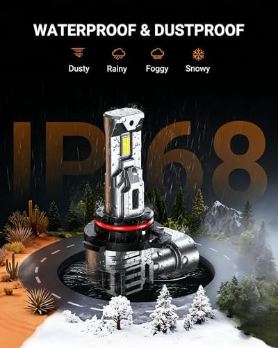SEALIGHT 9005 9006 Bulbs Combo S1 Pro, 80000LM Super Bright Cool White, 9005 9006 Combo Bulbs, 1:1 Size, 60000Hrs Long Service Life with Cooling Fan, Pack of 4 - size: 9006+9005 100000LM