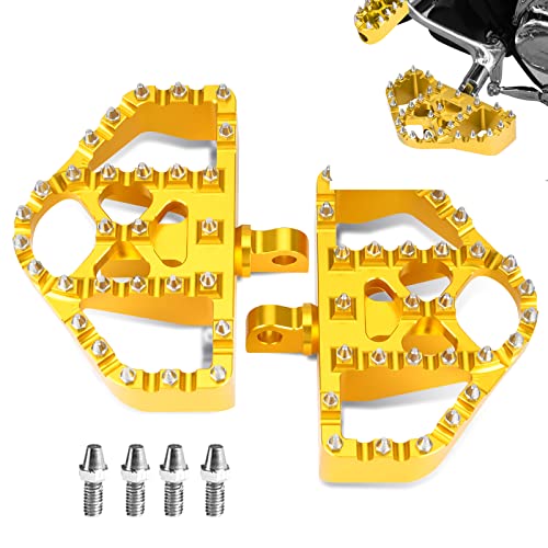 Goldfire 360° Roating MX Chopper Bobber Style Foot Peg Front Pegs Footrests MINI Floorboards Highway Pegs Fits for Motorcycle Harley Electra Glide Softail Dyna Chopper Sportster 883 (Gold) - color: Gold