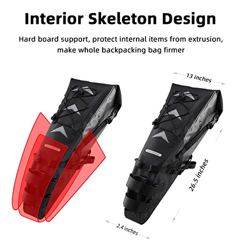 ROCKBROS Bikepacking Bag Waterproof Bike Saddle Bag Large Capacity Bikepacking Seat Bag Road Mountain Bike Seat Bag Max 10L - color: Max 10L