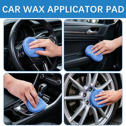 18 Pack Car Wax Applicator Pad 5 Inch, Foam Microfiber Applicator Pad for Car Buffing, Detail Polishing, Tire Shine Applicator, Cleaning and Fine Polishing