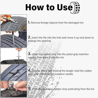 Sixzoo 30 PCS Tire Plugs Heavy Duty, 4" X 0.24" Tire Repair Plugs, Rubber Tires Plug, Tires Repair Strings for Tubeless Puncture Car, RV, SUV, ATV, Motorcycle, Truck,Tractor (Black) - color: black