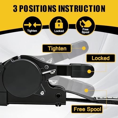 Ayaport Retractable Ratchet Straps 1.75in X 10ft, 4400lbs Break Strength, Heavy Duty Ratchet Straps Self RetractableTie Down Straps with Hook & Soft Loops for Motorcycle, Cargo Trailer, Truck, 2PK - size: 1.75"x10'-2pc