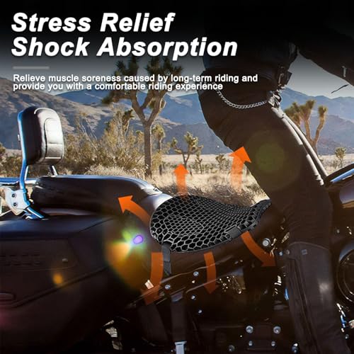 Motorcycle Seat Cushion for BMW R1250RT R 1250 RT, 3D Honeycomb Gel Pad with Breathable Mesh, Shock Absorption Motorcycle Honeycomb Breathable Seat Cushion