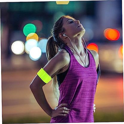 6pcs High Vis Reflective Armband Snap Band Wrist Straps for Biking Sports Riding Safety Band for Ages Random Color
