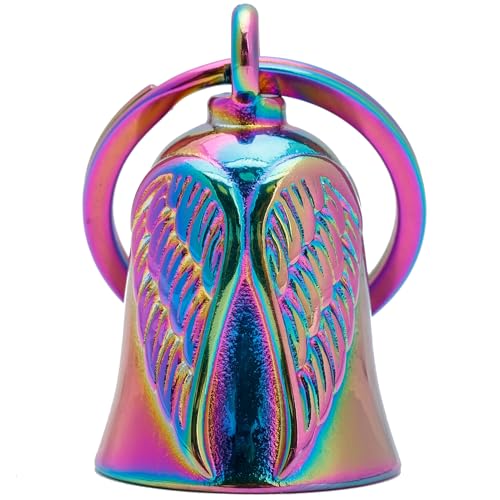 Motorcycle Wing Bell - Motorcycle Wing Bell Hanger,Biker Bells Protect The Rider Motorcycle Accessories - color: Rainbow