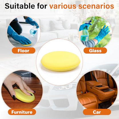 Car Wax Applicator Pad 24 PCS - Foam Applicator Pads 4 Inch Round Polishing Sponge for Tire Shine Waxing Detailing, Ultra Soft High Density Foam Pad for Car Polish, Scratch Repair & Wheel Dressing - size: 10CM-24PCS