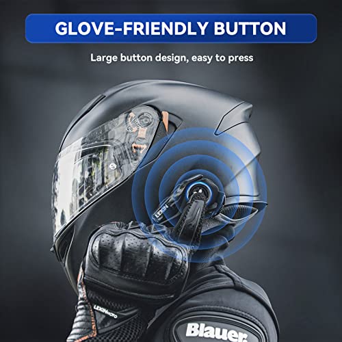 LEXIN G2P Motorcycle Helmet Bluetooth Headset, Group Intercom Communication Systems, FM Radio/ 6 Shells/Universal Pairing/Private Talk/Noise Cancellation, Fit for Snowmobile/ATV, 2 Pack - style: G2P Dual Pack