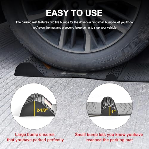 Black Parking Mat, 21" x 10" x 2" Parking Mat (1)