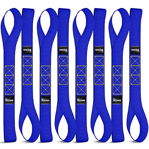 Haccoplanet 8PK Soft Loop Motorcycle Tie-Down Straps, 1.6 x 17inch 12000LB Break Strength, Heavy Duty Tie Down Loops for Securing ATV, UTV, Dirt Bike, Lawn & Garden Equipment (Blue) - color: Blue
