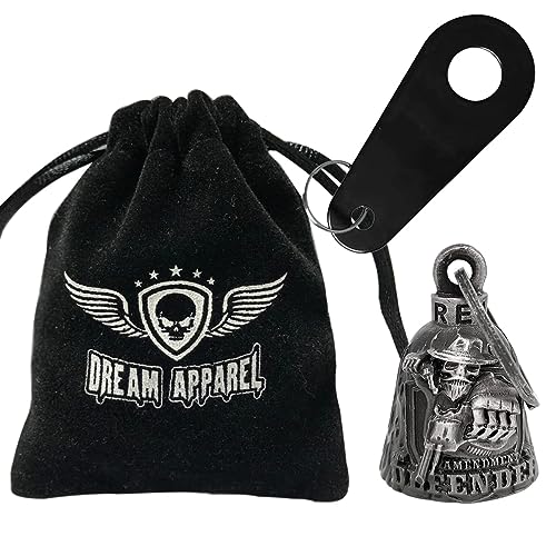 Dream Apparel Motorcycle Bell Guardian Angel Drive Away Gremlin, Biker Bell for Men Women Rider Riding, Good Luck Gift - color: 2nd Amendment Defender-02
