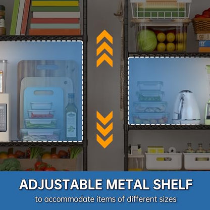 5 Tier Wire Metal Shelving: Adjustable Pantry Storage Shelves, NSF Bakers Rack Heavy Duty Garage Shelving Unit, Utility Shelf Organizer for Closet, Kitchen, 72" H x 36" W x 14" D, Black - size: 36"W x 14"D x 72"H