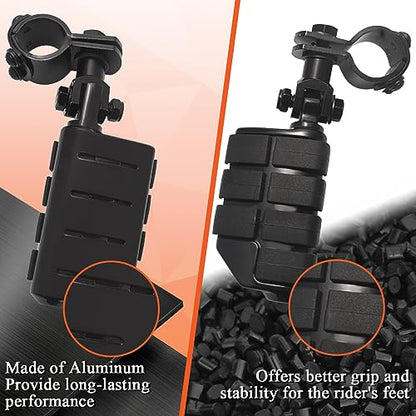 FOVPLUE 1",1.25"Highway Footpegs, Adjustable Highway Peg w/ 3-Piece Clamp for Harley Touring Softail Dyna Sportster models w/25mm-32mm Engine Guard/Tubing,Black#2 - color: Black For Lion Paw Style