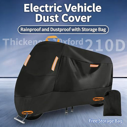 Motorcycle Cover for Yamaha Tracer 9 GT 2021-2023, All-Season Protection, Tear-Resistant & Scratch-Resistant, Reflective Trim, Lock-Holes for Added Security, Portable Storage Bag