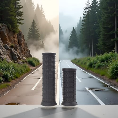 2PCS Bike Long/Short Handlebar Grips for Twising Shifter, Shockproof Anti Slip for MTB Parts, Cycling Parts and Components Anti Slip Soft Rubber Handlebars, Headsets and Stems(Black)