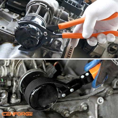 5-PC Swivel Oil Filter Wrench Set with Cover 2-3/4" to 5-1/4" and 2-1/2"to 4-5/8 (64-118mm) Adjustable Oil Filter Plier, Car Oil Filter Removal Tool, Durable & Easy Operation - size: 5-Piece Set (2-1/2" - 5-1/4")