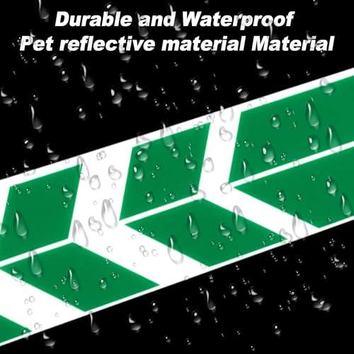 Front Fender Arrow Sticker Decoration Motorcycle Warning Reflective Tape Waterproof Pet Reflective Material Green 1 Pcs 34 cm x 5.5 cm