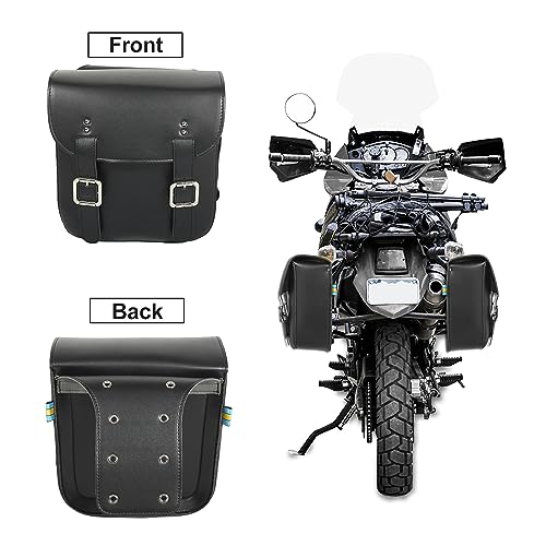 Motoforti Pair Motorcycle Saddlebag Side Tool Bags Cycling Luggage Bag Waterproof Faux Leather