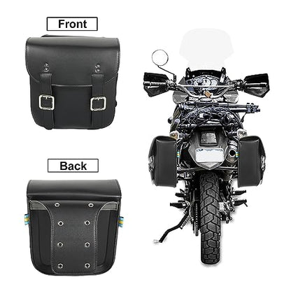 Motoforti Pair Motorcycle Saddlebag Side Tool Bags Cycling Luggage Bag Waterproof Faux Leather